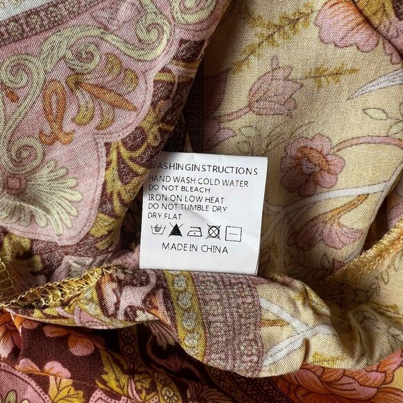 R.Vivimos Women Long Sleeve Floral V Neck Tassel Boho Festival Dress M, Sz 8, 10 - Picture 13 of 13